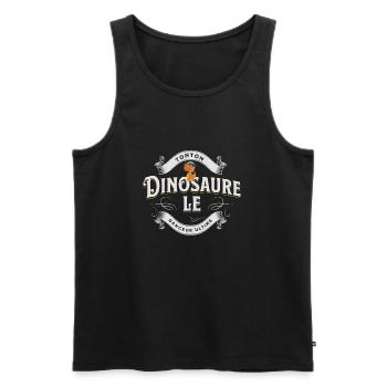 Tonton Dinosaure le danseur ultime t-shirt - Débardeur bio Premium Homme - noir - Devant - Michal (187cm)