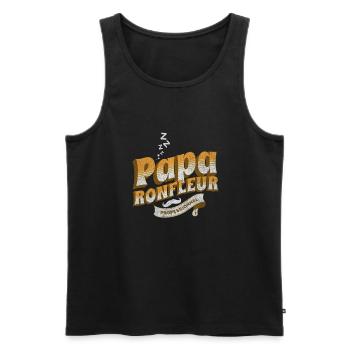 Papa ronfleur professionnel t-shirt ronflement - Débardeur bio Premium Homme - noir - Devant - Michal (187cm)