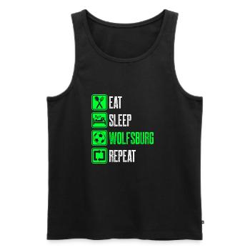 Repeat Wolfsburg - Männer Premium Bio Tank Top - Schwarz - Vorne - AI Model Male 178 light (178cm)