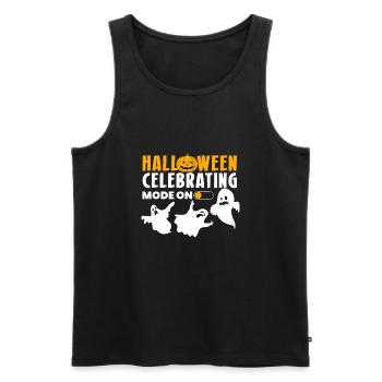 Halloween Celebrating Mode On Shirt Geschenk - Männer Premium Bio Tank Top - Schwarz - Vorne - Michal (187cm)
