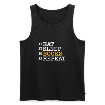 Eat Sleep Comic Books Repeat Shirt Gift - Men's Premium Organic Tank Top - black - Front - Michal (187cm)