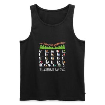 Camping Alphabet Shirt Gift - Men's Premium Organic Tank Top - black - Front - Michal (187cm)