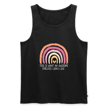 This Is What An Awesome Dyslexic Looks Like - Männer Premium Bio Tank Top - Schwarz - Vorne - AI Model Male 178 light (178cm)