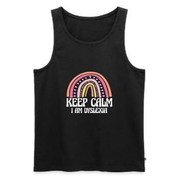 Keep Calm I Am Dyslexia Shirt - Männer Premium Bio Tank Top - Schwarz - Vorne - Michal (187cm)