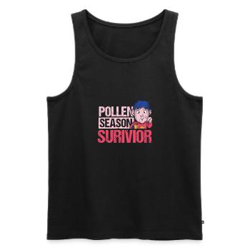 Cadeau de chemise de survivant de saison du pollen - Débardeur bio Premium Homme - noir - Devant - AI Model Male 178 light (178cm)