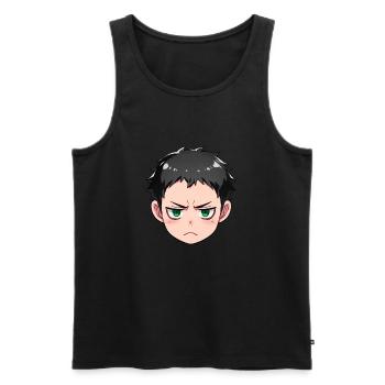 Annoyed Anime Face Emoji - Anime Shirt - Men's Premium Organic Tank Top - black - Front - Michal (187cm)