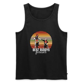 Meilleur buddys Forever homme jour motocross père papa - Débardeur bio Premium Homme - noir - Devant - AI Model Male 178 light (178cm)