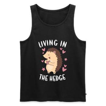 Hedgie Living In The Hedge Hedgehog - Men's Premium Organic Tank Top - black - Front - AI Model Male 178 light (178cm)