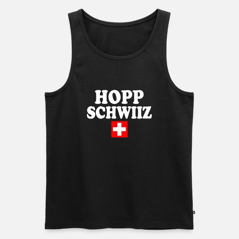 Hopp schwiiz - Männer Premium Bio Tank Top - Schwarz