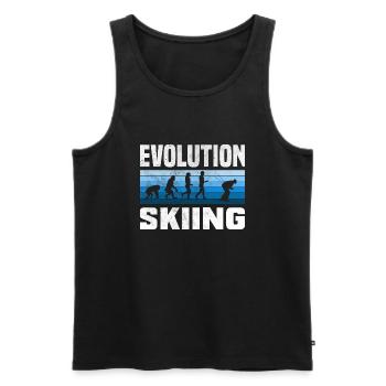 Skiing Evolution Vintag Winter Sport Ski - Männer Premium Bio Tank Top - Schwarz - Vorne - Michal (187cm)