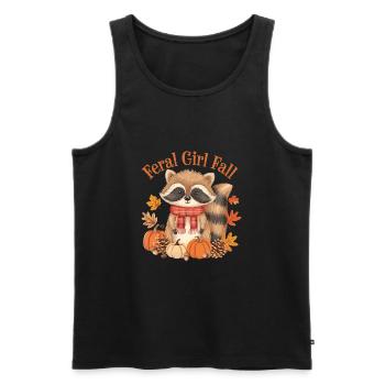 Feral girl Fall - Men's Premium Organic Tank Top - black - Front - AI Model Male 178 light (178cm)