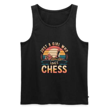 Just a girl who loves chess - Men's Premium Organic Tank Top - black - Front - Michal (187cm)