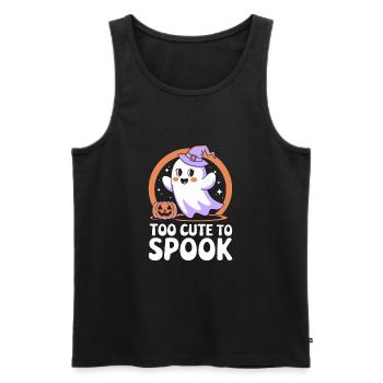 Too cute to spook süßes Halloween Design - Männer Premium Bio Tank Top - Schwarz - Vorne - Michal (187cm)