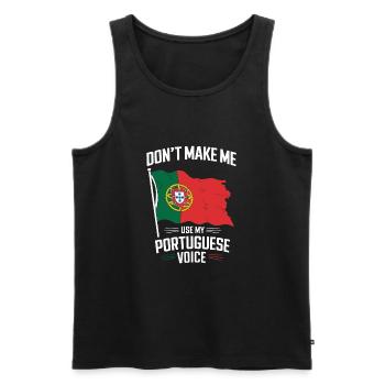 Portuguese Voice - Men's Premium Organic Tank Top - black - Front - AI Model Male 178 light (178cm)