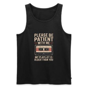 Be patient playlist - Men's Premium Organic Tank Top - black - Front - AI Model Male 178 light (178cm)
