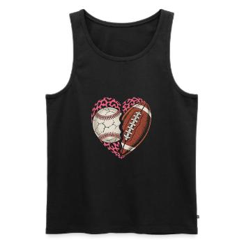 Baseball and Football Design - Men's Premium Organic Tank Top - black - Front - AI Model Male 178 light (178cm)