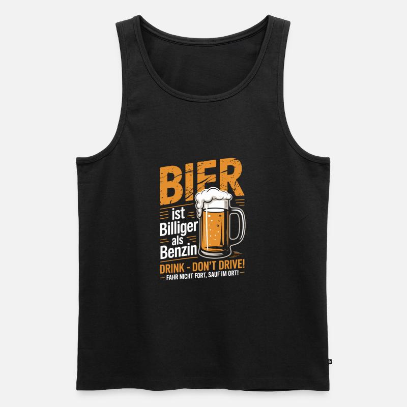 Witziges Bier Design - Männer Premium Bio Tank Top - Schwarz