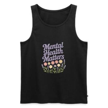 Mental Health matters - Men's Premium Organic Tank Top - black - Front - AI Model Male 178 light (178cm)