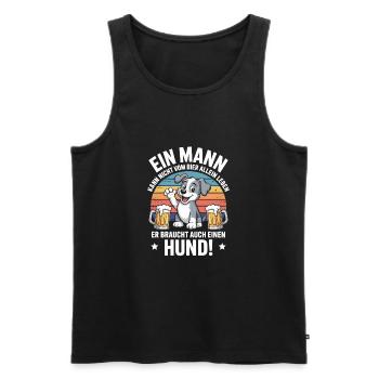 Mann Hund Bier - Männer Premium Bio Tank Top - Schwarz - Vorne - AI Model Male 178 light (178cm)