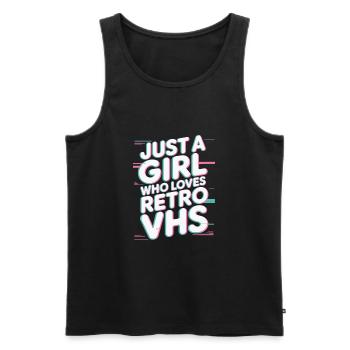 Just a girl who loves retro vhs - Men's Premium Organic Tank Top - black - Front - AI Model Male 178 light (178cm)