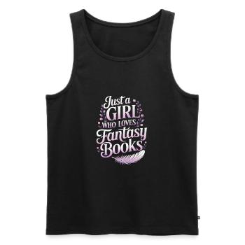 Juste une fille qui aime les livres de fantasy - Débardeur bio Premium Homme - noir - Devant - Michal (187cm)
