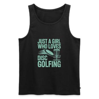 Juste une fille qui aime le Disc Golf - Débardeur bio Premium Homme - noir - Devant - Michal (187cm)