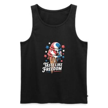 USA Cream for the 4th of July - Men's Premium Organic Tank Top - black - Front - AI Model Male 178 light (178cm)