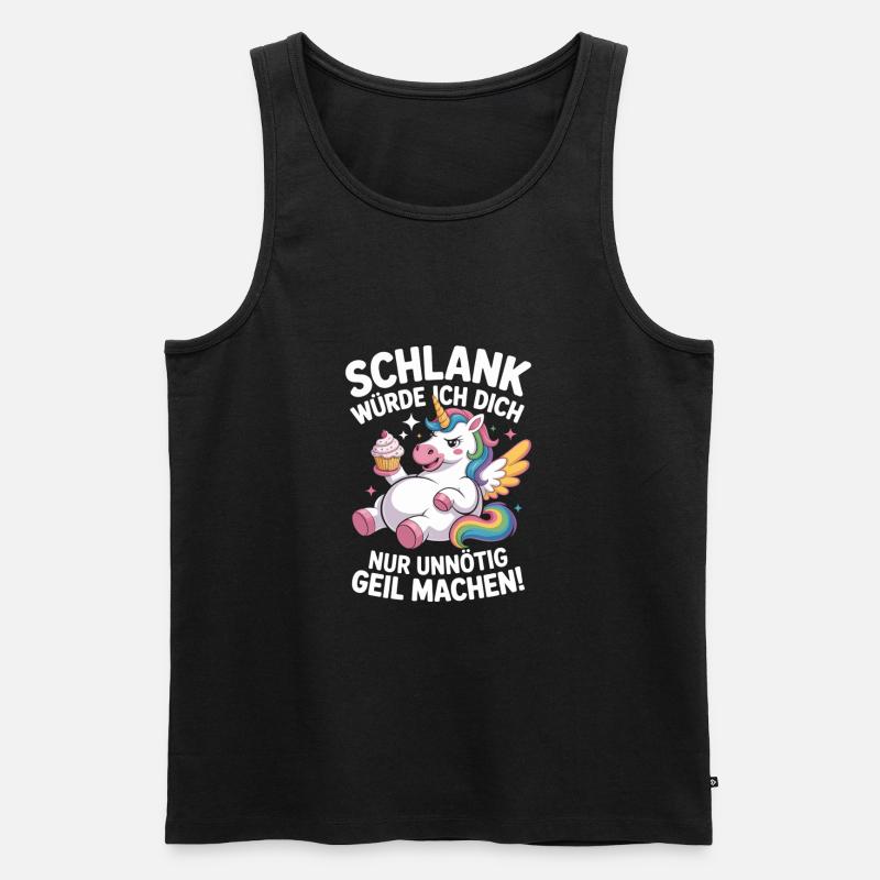 Lustiges Einhorndesign - Männer Premium Bio Tank Top - Schwarz