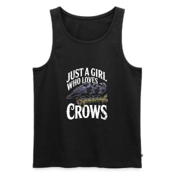 Just a girl who loves crows - Männer Premium Bio Tank Top - Schwarz - Vorne - AI Model Male 178 light (178cm)