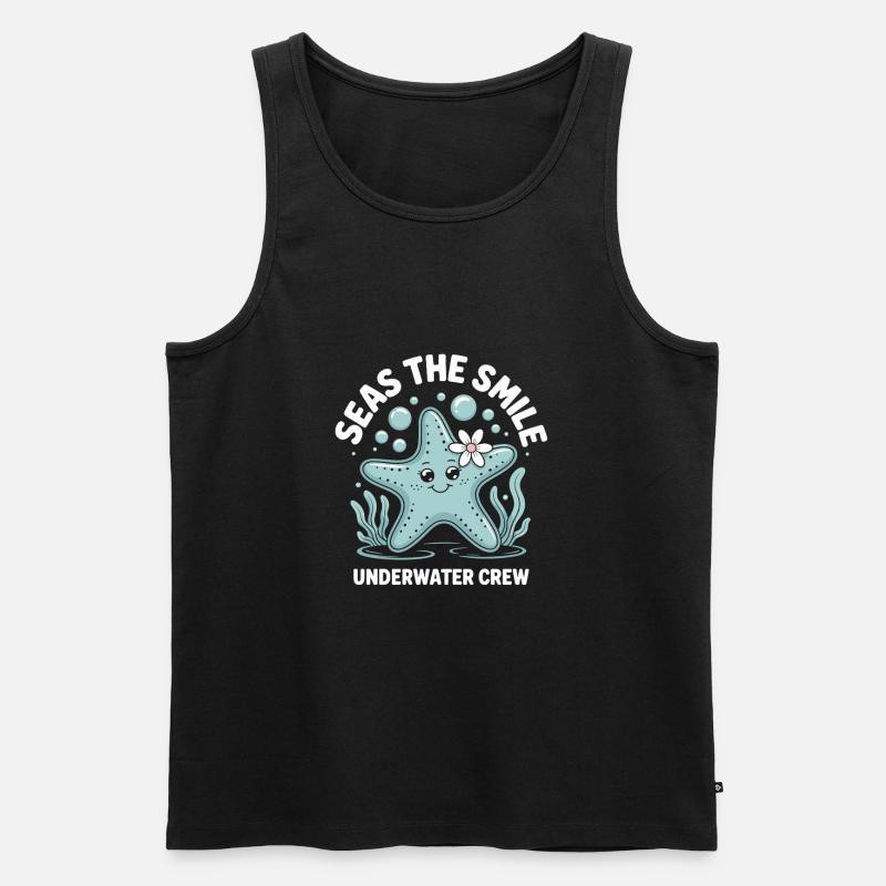 Süßes Seestern Design - Männer Premium Bio Tank Top - Schwarz