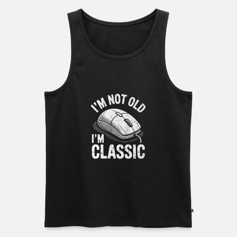 Lustiges Im classic Computer Maus - Männer Premium Bio Tank Top - Schwarz