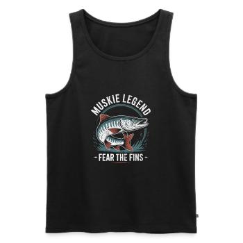 Cooles Muskie Fish Design - Männer Premium Bio Tank Top - Schwarz - Vorne - Michal (187cm)
