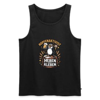 Soulever au lieu de coller : un design de bière amusant - Débardeur bio Premium Homme - noir - Devant - AI Model Male 178 light (178cm)