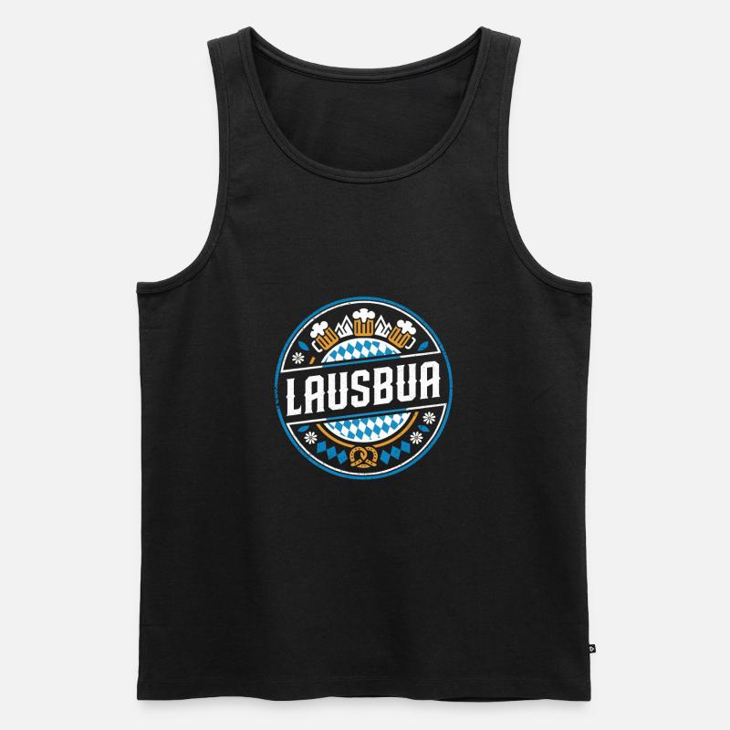 Witziges Lausbua Bayern Design - Männer Premium Bio Tank Top - Schwarz
