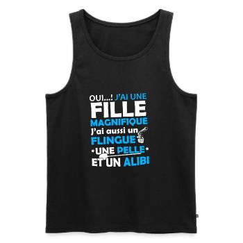 T-shirt pour Père - J'ai une Fille Magnifique - Débardeur bio Premium Homme - noir - Devant - Michal (187cm)