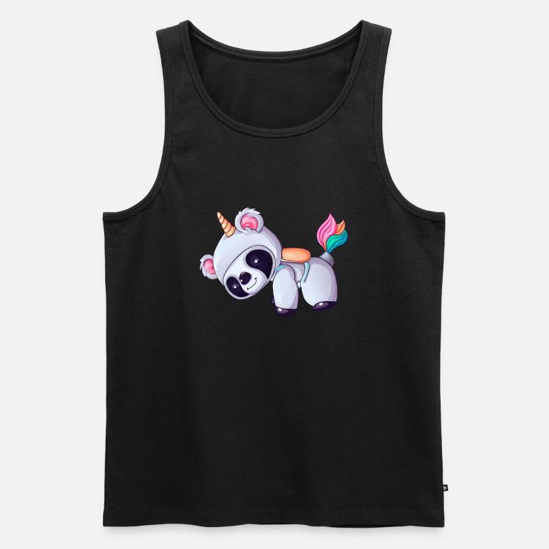 Astronaut Einhorn Koala - Männer Premium Bio Tank Top - Schwarz