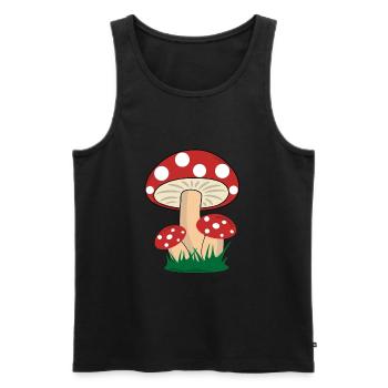 Pilze Fliegenpilze Steinpilz Wald Pilzsuche - Männer Premium Bio Tank Top - Schwarz - Vorne - AI Model Male 178 light (178cm)