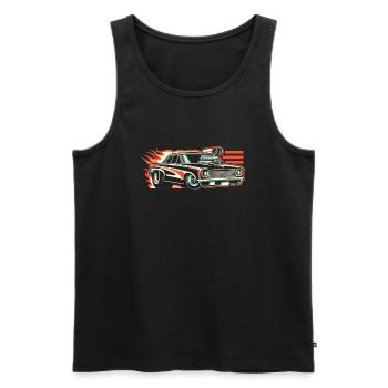 Course de voitures de dragsters - Cadeau pour les fans de sport automobile ! - Débardeur bio Premium Homme - noir - Devant - Michal (187cm)