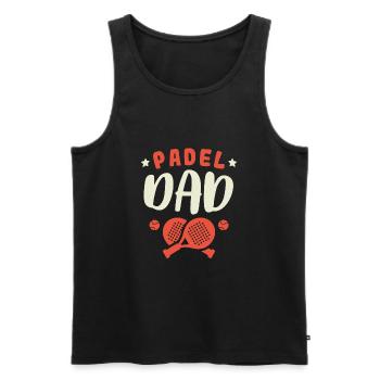 Padel Papa Joueur de Padel Padel Tennis Papa Père - Débardeur bio Premium Homme - noir - Devant - AI Model Male 178 light (178cm)