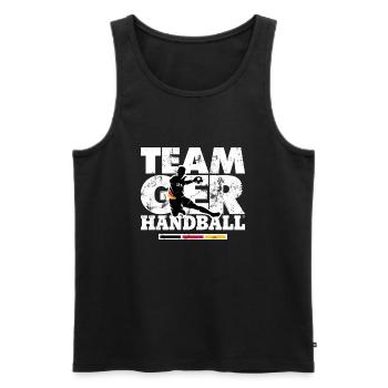 HANDBALL EM TEAM GERMANY - Männer Premium Bio Tank Top - Schwarz - Vorne - Michal (187cm)