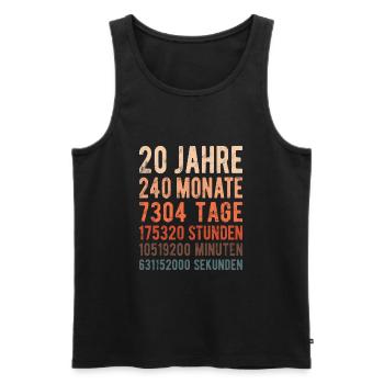 20. Geburtstag - Hochzeitstag, Jubiläum - Männer Premium Bio Tank Top - Schwarz - Vorne - Michal (187cm)