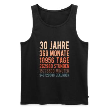 30. Geburtstag - Hochzeitstag, Jubiläum - Männer Premium Bio Tank Top - Schwarz - Vorne - AI Model Male 178 light (178cm)