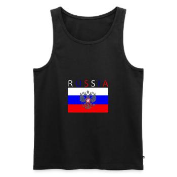 Drapeau de la Russie - art design - Débardeur bio Premium Homme - noir - Devant - AI Model Male 178 light (178cm)