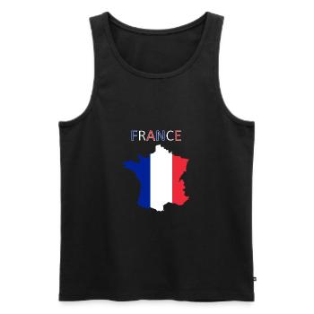 Drapeau de la France - Art Design - Débardeur bio Premium Homme - noir - Devant - AI Model Male 178 light (178cm)