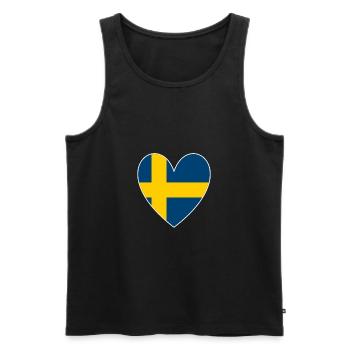 Suède Coeur - Débardeur bio Premium Homme - noir - Devant - Michal (187cm)