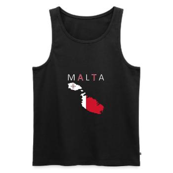 Malta Map Flag Gozo Comino - Men's Premium Organic Tank Top - black - Front - AI Model Male 178 light (178cm)