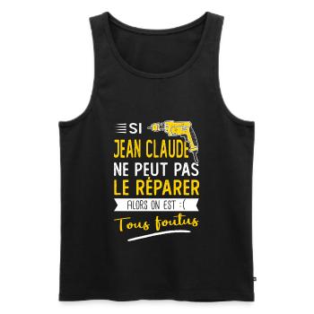 Si Jean Claude ne peut pas le réparer c'est foutus - Débardeur bio Premium Homme - noir - Devant - Michal (187cm)