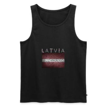 Latvia Latvia Riga Flag - Men's Premium Organic Tank Top - black - Front - AI Model Male 178 light (178cm)