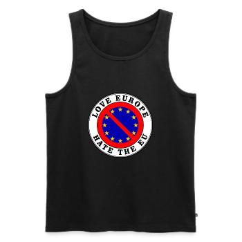 Anti eu - love europe hate the eu - Männer Premium Bio Tank Top - Schwarz - Vorne - AI Model Male 178 light (178cm)