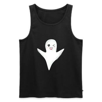 Kawaii Ghost Ghosts Halloween Halloween Costume - Men's Premium Organic Tank Top - black - Front - AI Model Male 178 light (178cm)